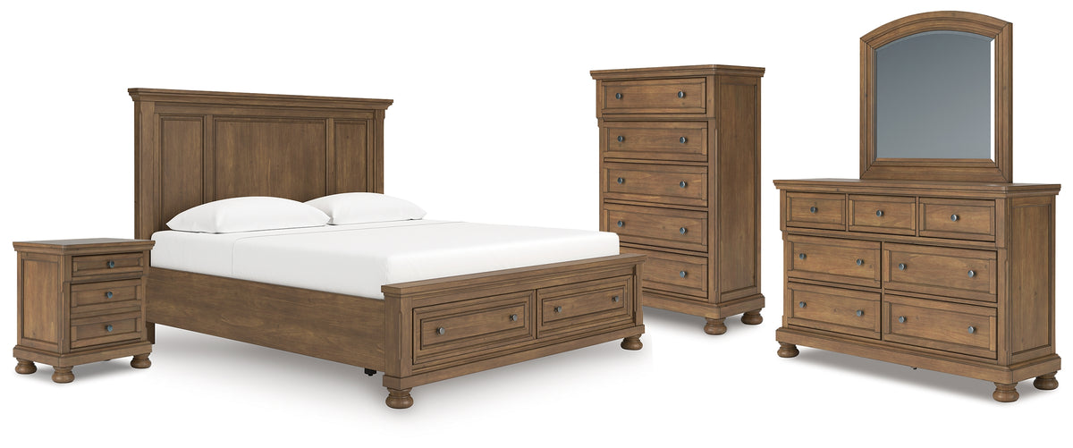 Homestyle Furniture - Ashley Furniture - Feddinger King Panel Storage Bed, Dresser, Mirror, Chest and Nightstand - King Panel Storage Bed, Dresser, Mirror, Chest and Nightstand - PCB779B17