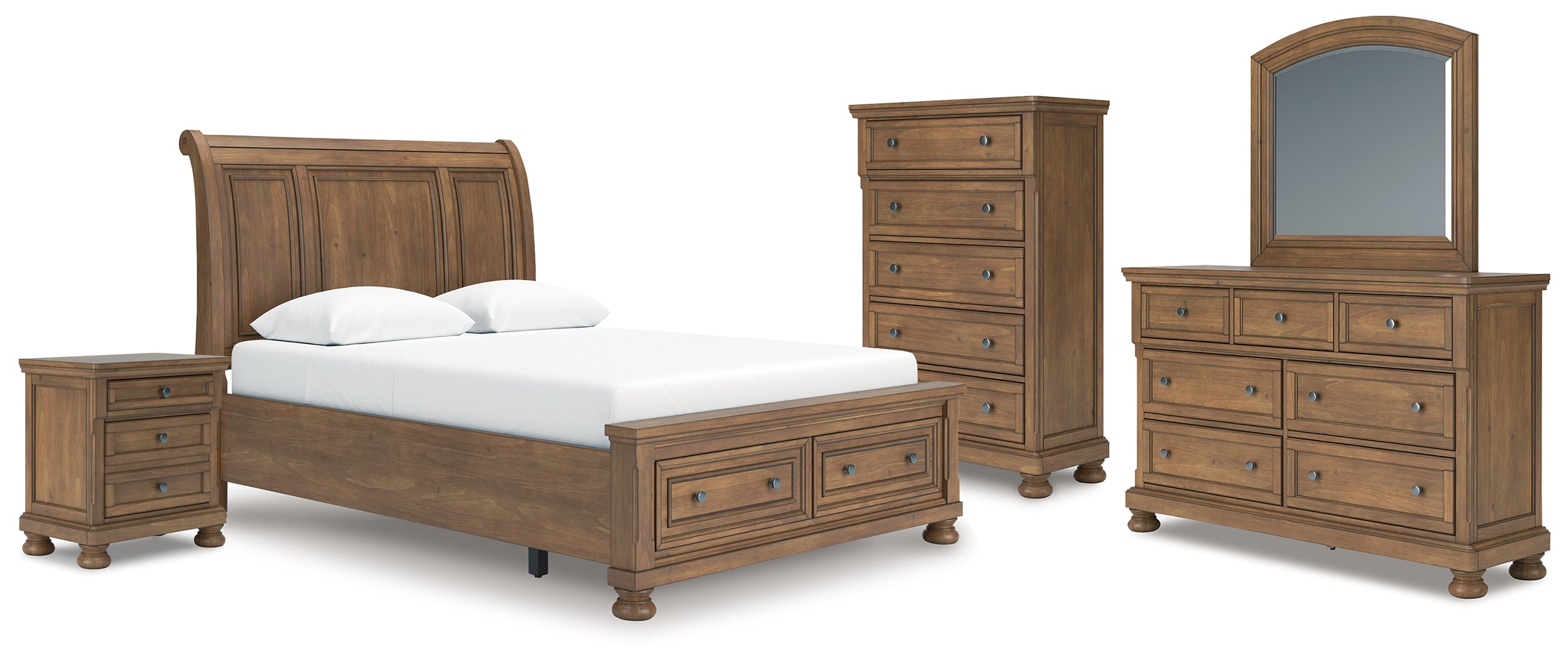 Homestyle Furniture - Ashley Furniture - Feddinger Queen Sleigh Bed, Dresser, Mirror, Chest and Nightstand - Queen Sleigh Bed, Dresser, Mirror, Chest and Nightstand - PCB779B18