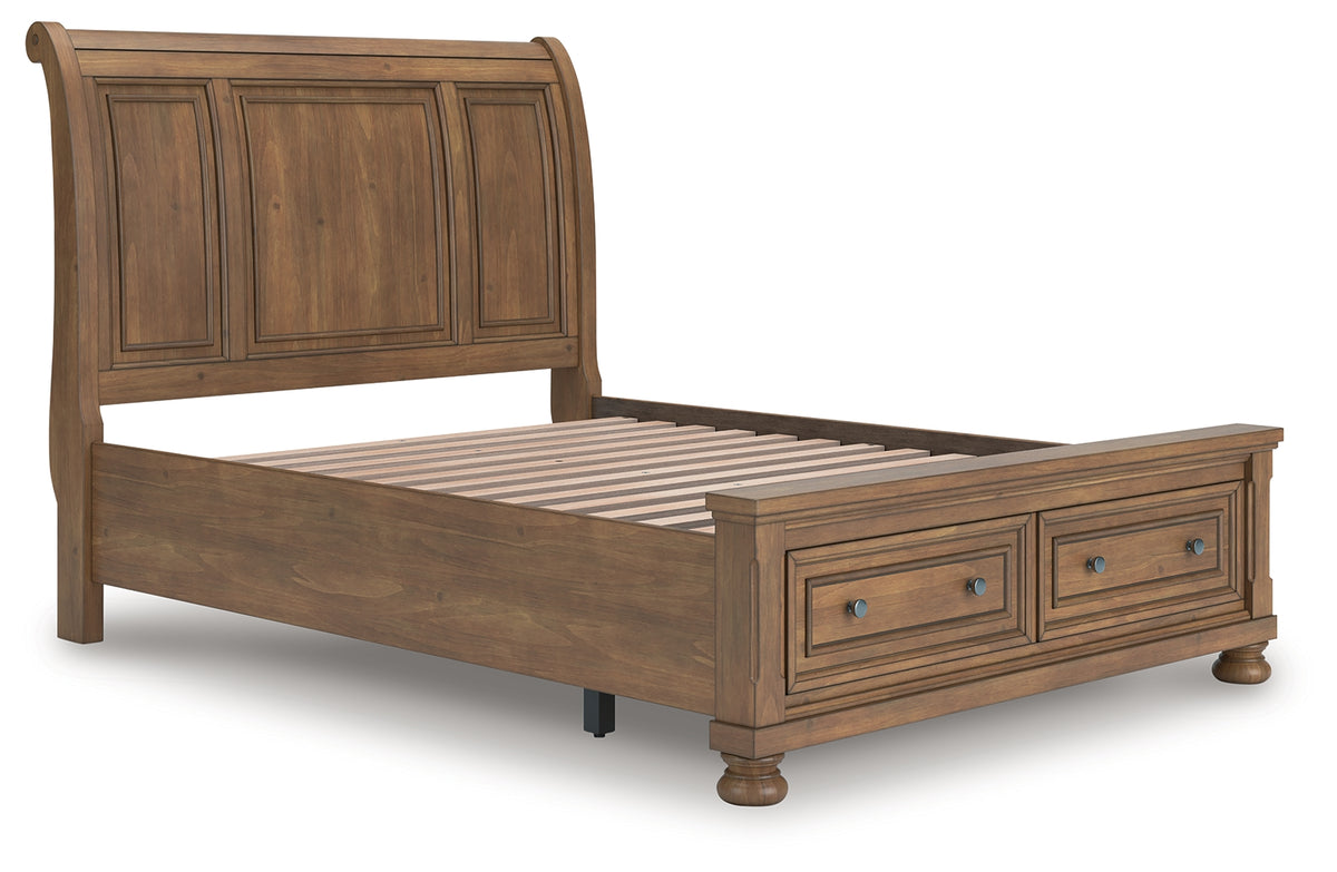 Homestyle Furniture - Ashley Furniture - Feddinger Queen Storage Sleigh Bed - Queen Storage Sleigh Bed - PCB779B4