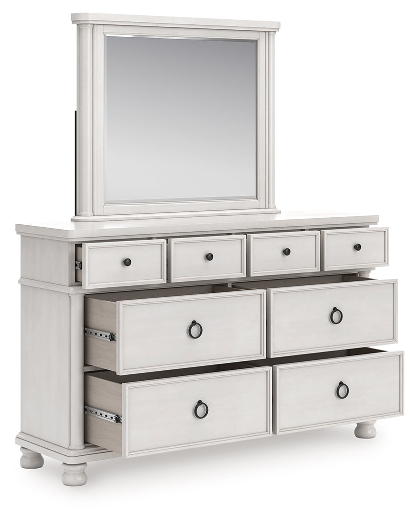 Homestyle Furniture - Ashley Furniture - Rowlenstown Dresser and Mirror - Dresser and Mirror / Antique White - PCB823B1