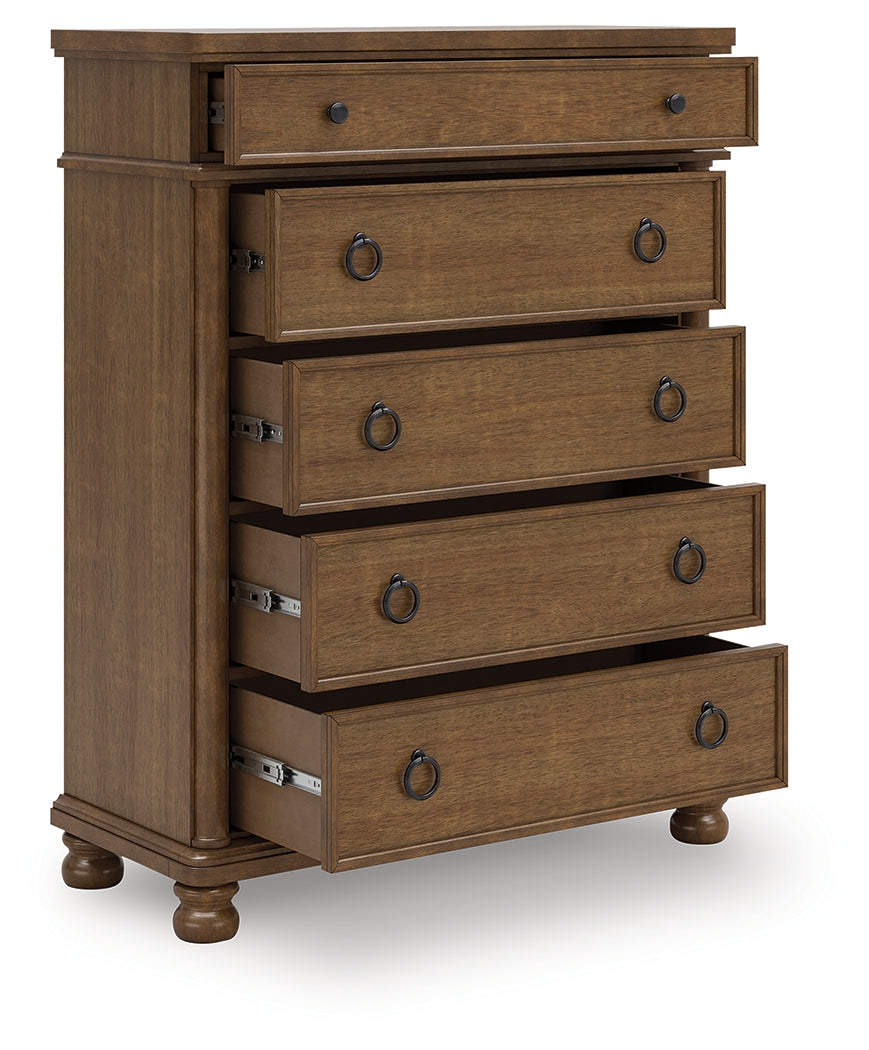 Homestyle Furniture - Ashley Furniture - Rowlenstown Chest of Drawers - Five Drawer Chest / Brown - PCB824-46