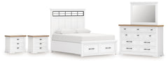 Homestyle Furniture - Ashley Furniture - Ashbryn King Panel Bed, Dresser, Mirror and 2 Nightstands - King Panel Bed, Dresser, Mirror and 2 Nightstands - B844B10
