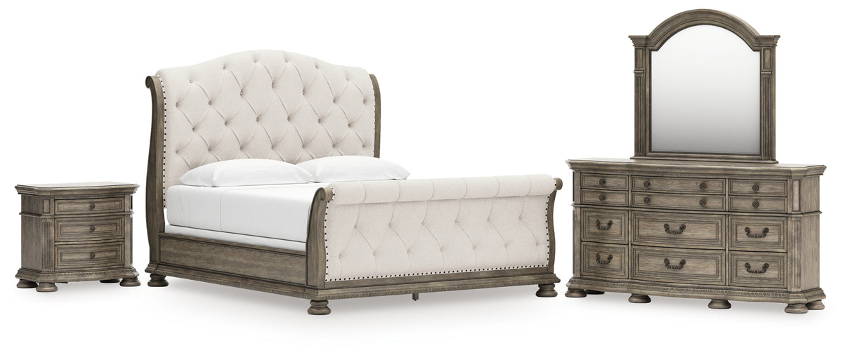 Homestyle Furniture - Ashley Furniture - Ardenfield King Sleigh Bed, Dresser, Mirror and Nightstand - King Sleigh Bed, Dresser, Mirror and Nightstand - B944B7