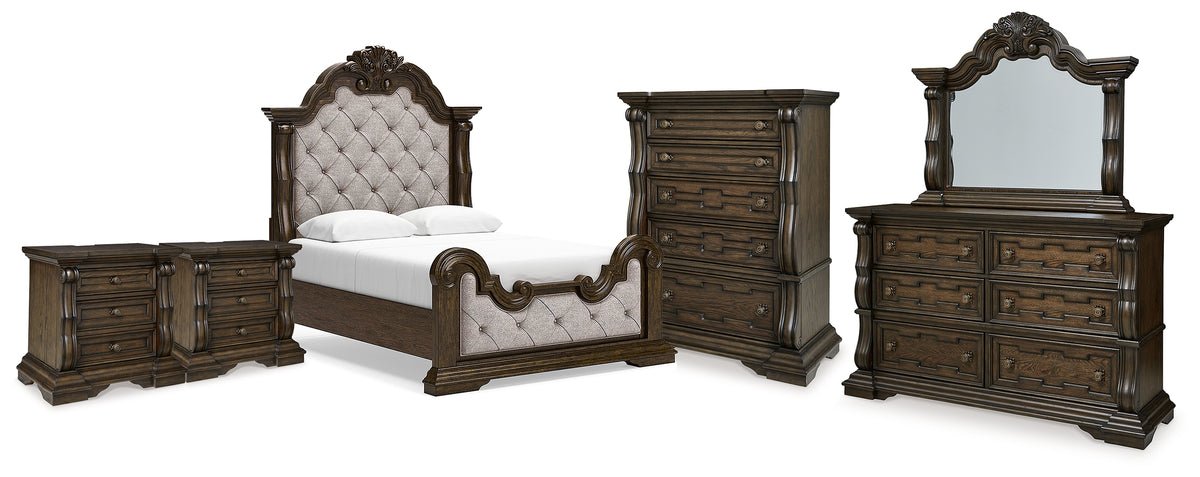 Homestyle Furniture - Ashley Furniture - Maylee Queen Panel Bed, Dresser, Mirror, Chest and 2 Nightstands - Queen Panel Bed, Dresser, Mirror, Chest and 2 Nightstands - B947B16