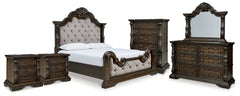 Homestyle Furniture - Ashley Furniture - Maylee King Upholstered Bed, Dresser, Mirror, Chest and 2 Nightstands - King Upholstered Bed, Dresser, Mirror, Chest and 2 Nightstands - B947B13