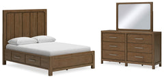 Homestyle Furniture - Ashley Furniture - Cabalynn Queen Panel Bed with Storage, Dresser and Mirror - Queen Panel Bed with Storage, Dresser and Mirror - B974B5