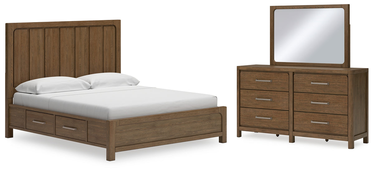 Homestyle Furniture - Ashley Furniture - Cabalynn King Panel Bed with Storage, Dresser and Mirror - King Panel Bed with Storage, Dresser and Mirror - B974B12