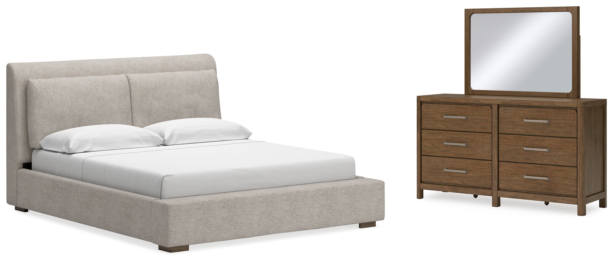 Homestyle Furniture - Ashley Furniture - Cabalynn King Upholstered Bed, Dresser and Mirror - King Upholstered Bed, Dresser and Mirror - B974B10
