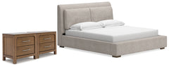 Homestyle Furniture - Ashley Furniture - Cabalynn King Upholstered Bed and 2 Nightstands - King Upholstered Bed and 2 Nightstands - B974B16
