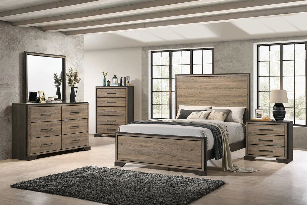 Baker Bedroom Set Brown and Light Taupe  Homestyle Furniture (ARk)