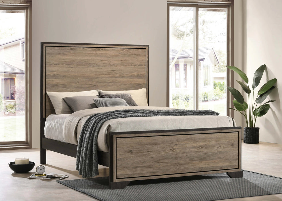 Baker Panel Bed Brown and Light Taupe  Homestyle Furniture (ARk)