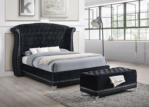 Barzini Eastern King Tufted Upholstered Bed Black  Homestyle Furniture (ARk)