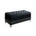 Barzini Tufted Rectangular Trunk with Nailhead Black  Homestyle Furniture (ARk)