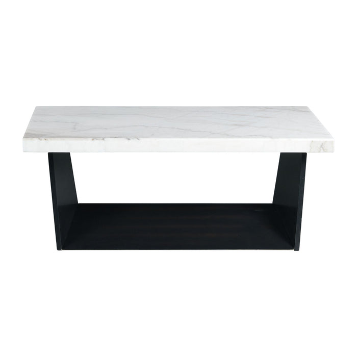 Beckley Coffee Table Complete in White Marble Top