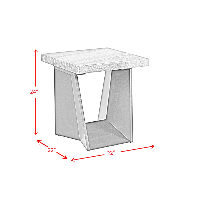 Beckley End Table Complete in Dark Marble Top