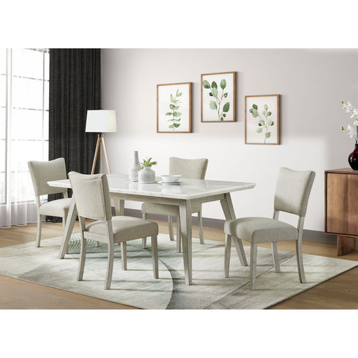 Bette Dining Table w/white marble top in White – SKU D.1270.DT | HomeStyle Furniture