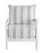 Blanchett Upholstered Accent Chair with Spindle Accent White and Navy  Homestyle Furniture (ARk)