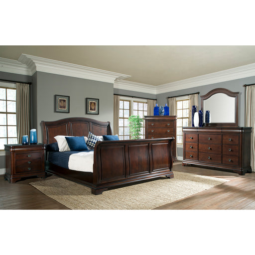 Cameron Cherry Queen Sleigh Bed – SKU CM750QSB | HomeStyle Furniture