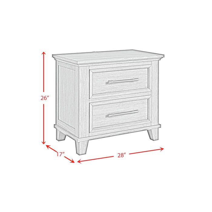 Canterbury 2-Drawer Nightstand with USB in Ivory