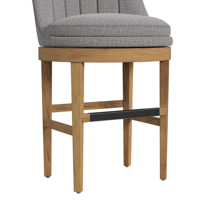 Carmen Swivel Counter Stool with Light Grey Fabric in Natural (2 Per Carton)