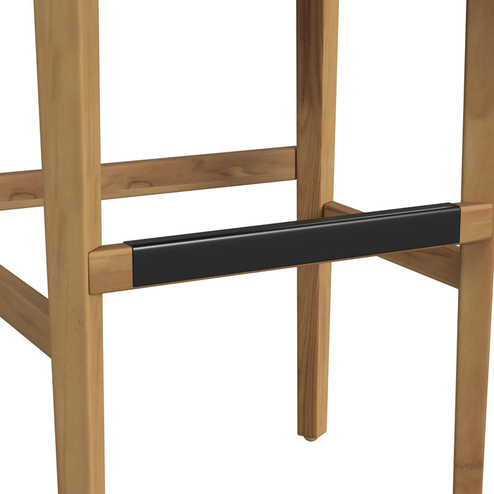 Carmen Swivel Bar Stool with Blue Fabric in Natural (2 Per Carton)