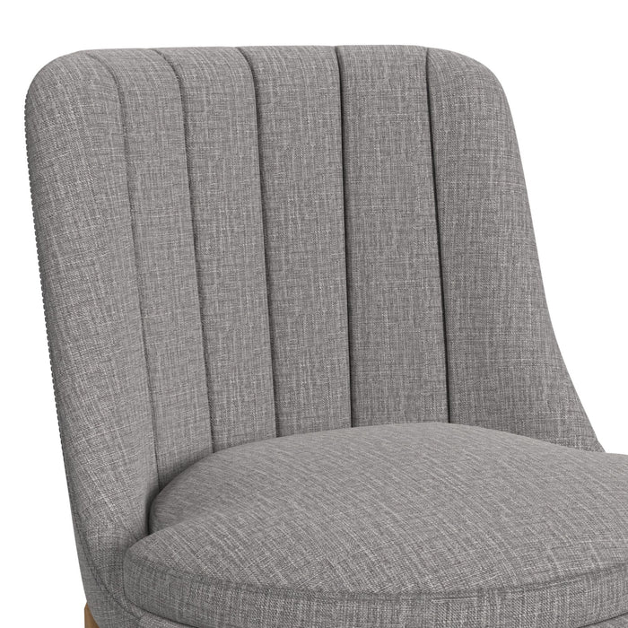 Carmen Swivel Counter Stool with Light Grey Fabric in Natural (2 Per Carton)