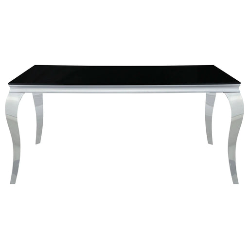 Carone Rectangular Dining Table Chrome and Black image