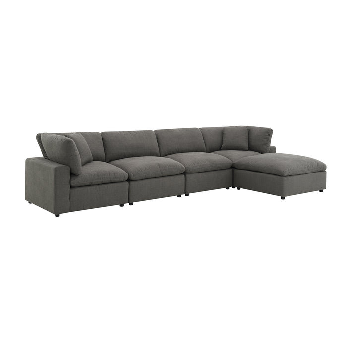 Cloud 9 Sectional Corner W/ Pillows in Garrison Charcoal