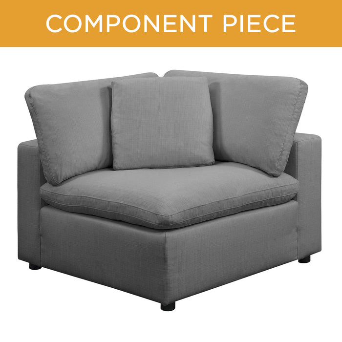 Cloud 9 Sectional Corner W/ Pillows in Garrison Charcoal