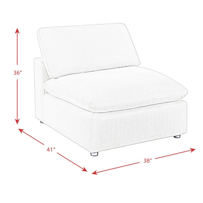 Cloud 9 Sectional Armless Chair Garrison Cotton