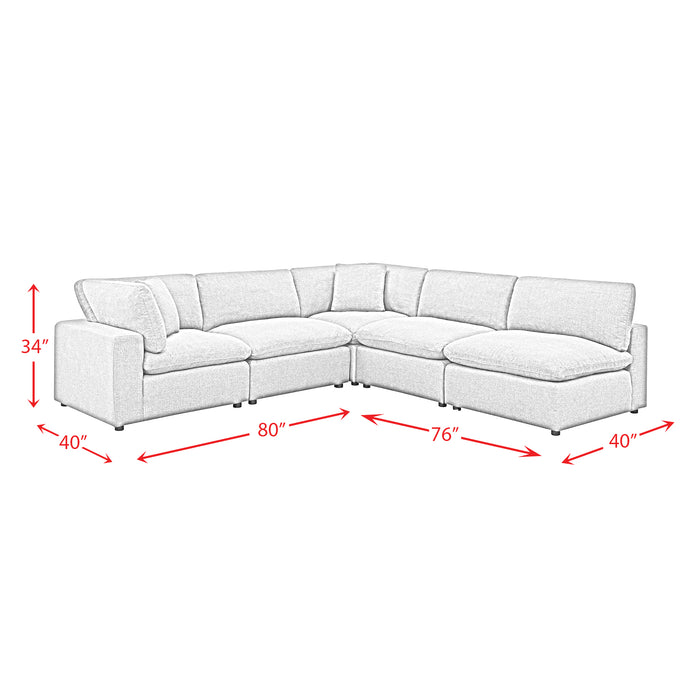 Cloud 9 Sectional 6 PC Garrison Cotton