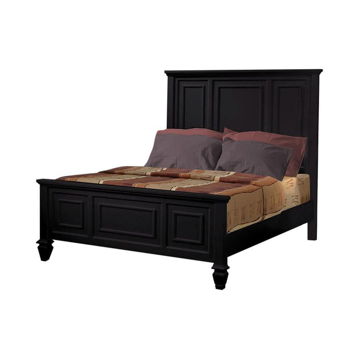 Sandy Beach Eastern King Panel Bed with High Headboard Black  Homestyle Furniture (ARk)