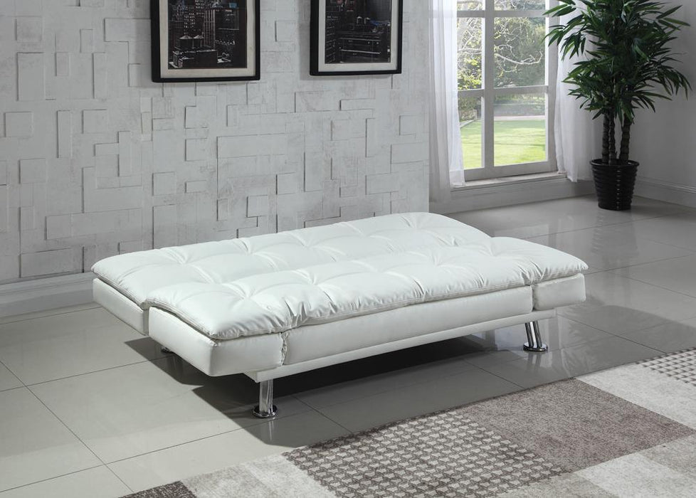 Dilleston Tufted Back Upholstered Sofa Bed White  Homestyle Furniture (ARk)