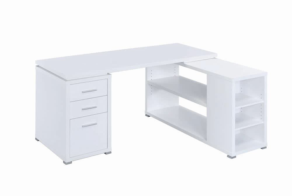 Yvette L-shape Office Desk White  Homestyle Furniture (ARk)