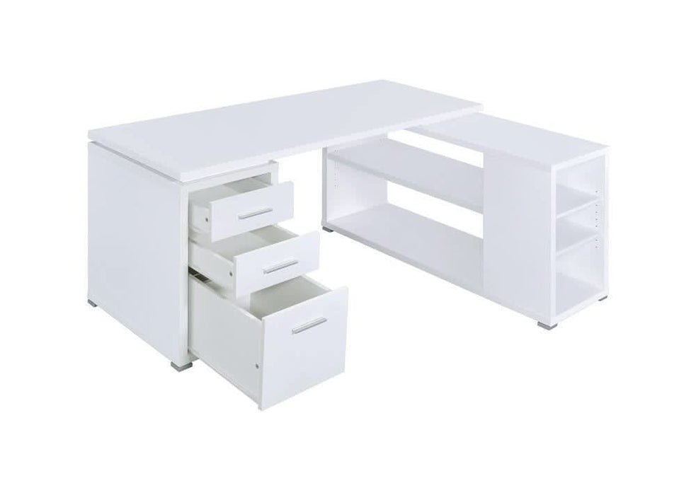 Yvette L-shape Office Desk White  Homestyle Furniture (ARk)