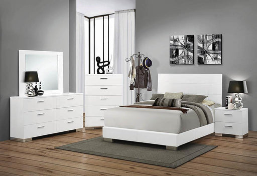 Felicity California King Panel Bed Glossy White  Homestyle Furniture (ARk)