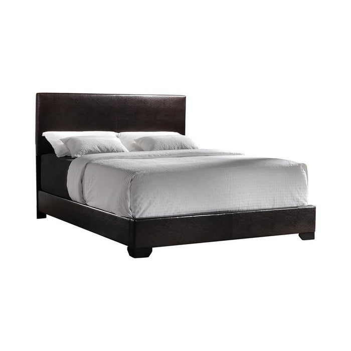 Conner Transitional Dark Brown Upholstered California King Bed