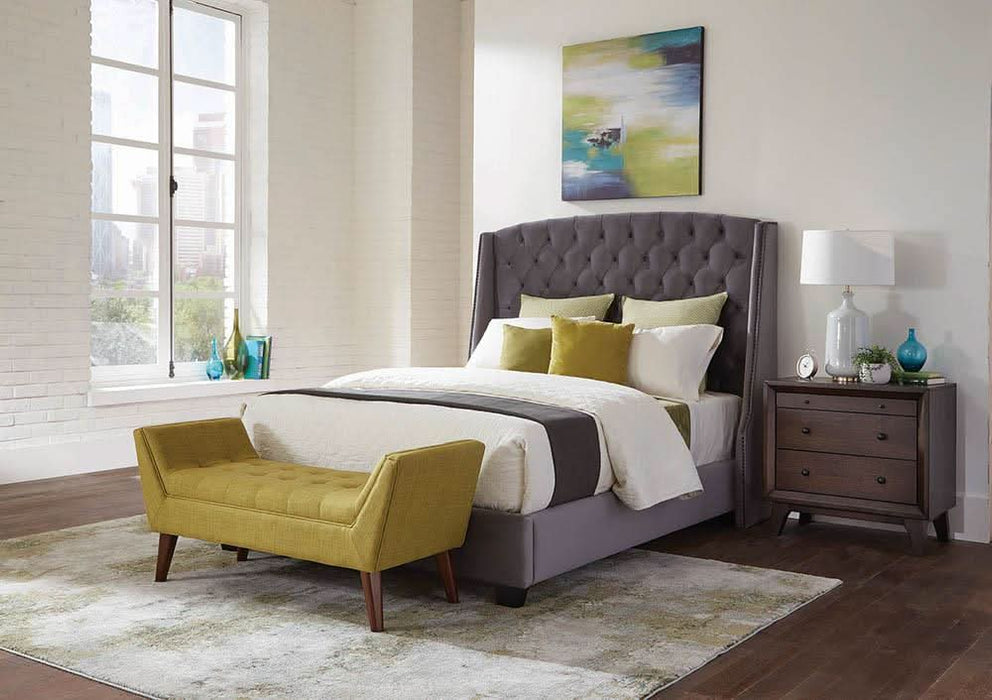 Pissarro Eastern King Tufted Upholstered Bed Grey  Homestyle Furniture (ARk)