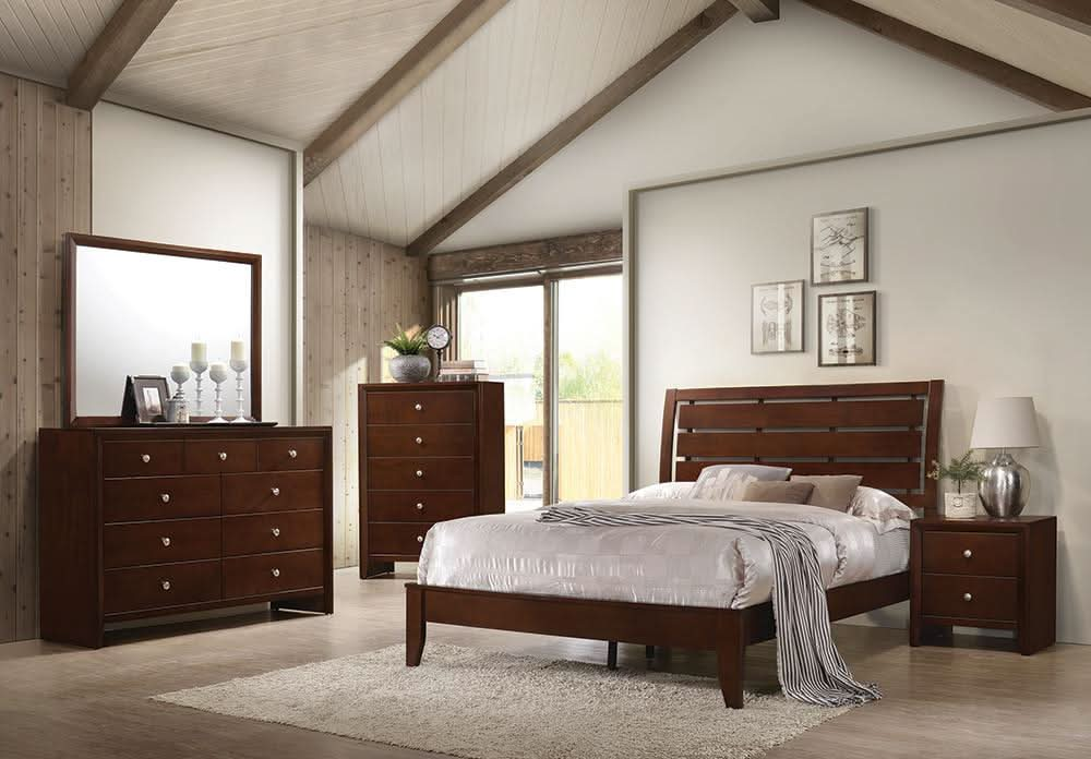 Serenity Eastern King Panel Bed Rich Merlot  Homestyle Furniture (ARk)