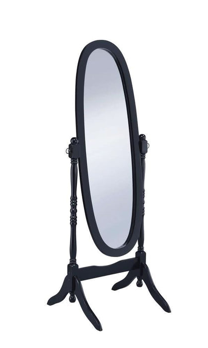 Cabot Rectangular Cheval Mirror with Arched Top Black  Homestyle Furniture (ARk)