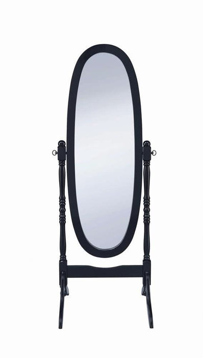 Cabot Rectangular Cheval Mirror with Arched Top Black  Homestyle Furniture (ARk)