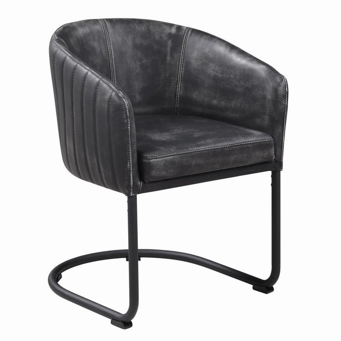 Banner Upholstered Dining Chair Anthracite and Matte Black