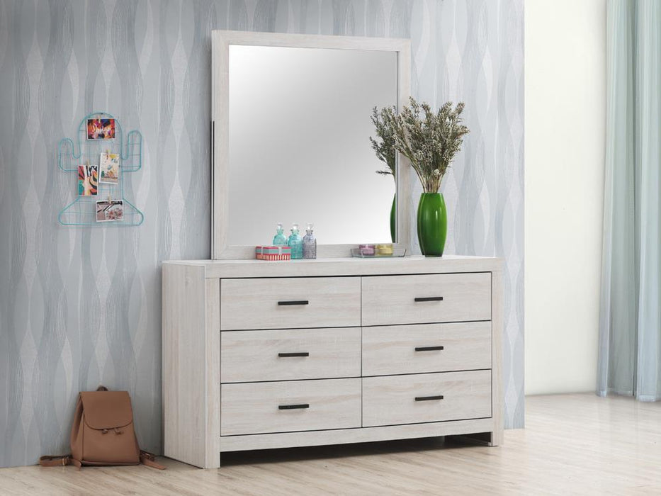 Brantford Rectangle Dresser Mirror Coastal White  Homestyle Furniture (ARk)