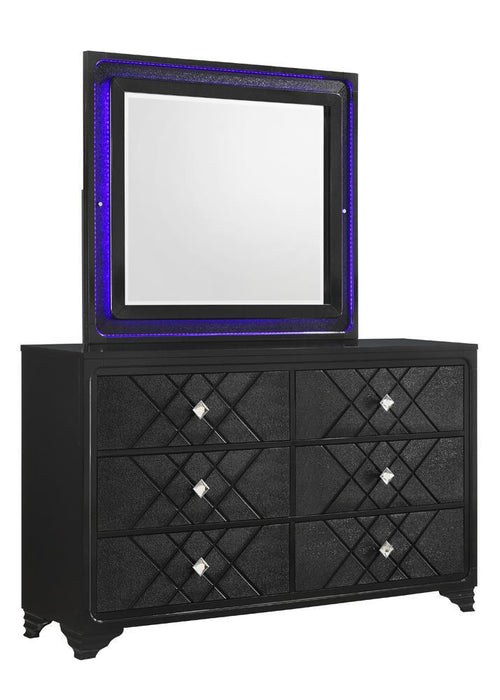 Penelope Rectangular Dresser Mirror Black  Homestyle Furniture (ARk)