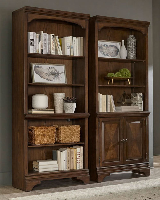 Hartshill Bookcase with Cabinet Burnished Oak  Homestyle Furniture (ARk)