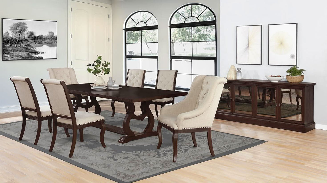 Brockway Trestle Dining Table Antique Java  Homestyle Furniture (ARk)