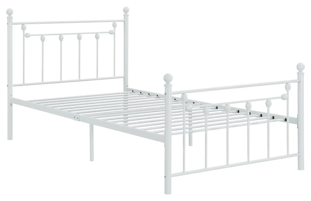 Canon Twin Metal Slatted Headboard Platform Bed - White - Homestyle Furniture (ARk)