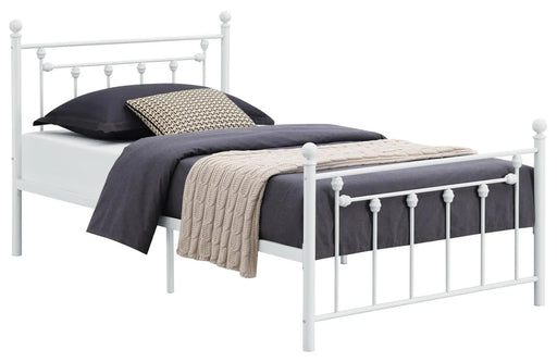 Canon Twin Metal Slatted Headboard Platform Bed - White - Homestyle Furniture (ARk)