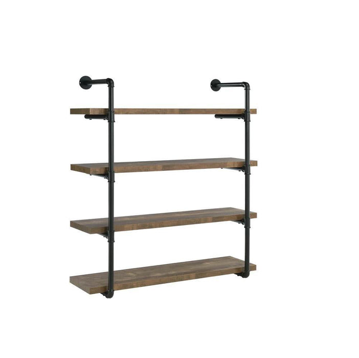 Elmcrest 40-inch Wall Shelf Black and Grey Driftwood  Homestyle Furniture (ARk)