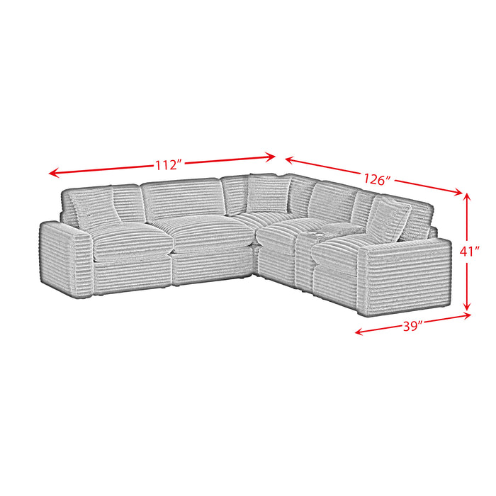 Corsicana Sectional LHF Power motion Recliner with 1 Pillow 22"" in Masis Espresso